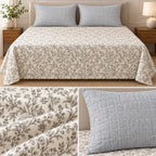 Floral Printed King Size Bedsheet with 2 Quilted Pillow Covers (108 x 108 Inches) Product Code:- 55B99RKEH (Copy)