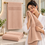 Luxe Pocket Waffle Terry Cotton Bath Towel – 75 × 150 CM | Textured Designer Bath Towel