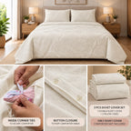 Luxury Jacquard King Size Duvet Cover Set – 3 Pcs | 1 Duvet Cover + 2 Pillow Covers