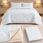 Lavender Bloom Floral Comforter Set – King Size 3 Pcs