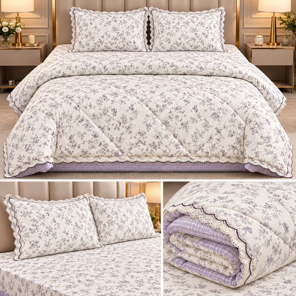 Floral Elegance Luxury Comforter Set – 4 Pcs King Size Product Code :- 55B275RKEH