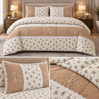 Blush Meadow Floral Lace 4 Pc King Comforter Set