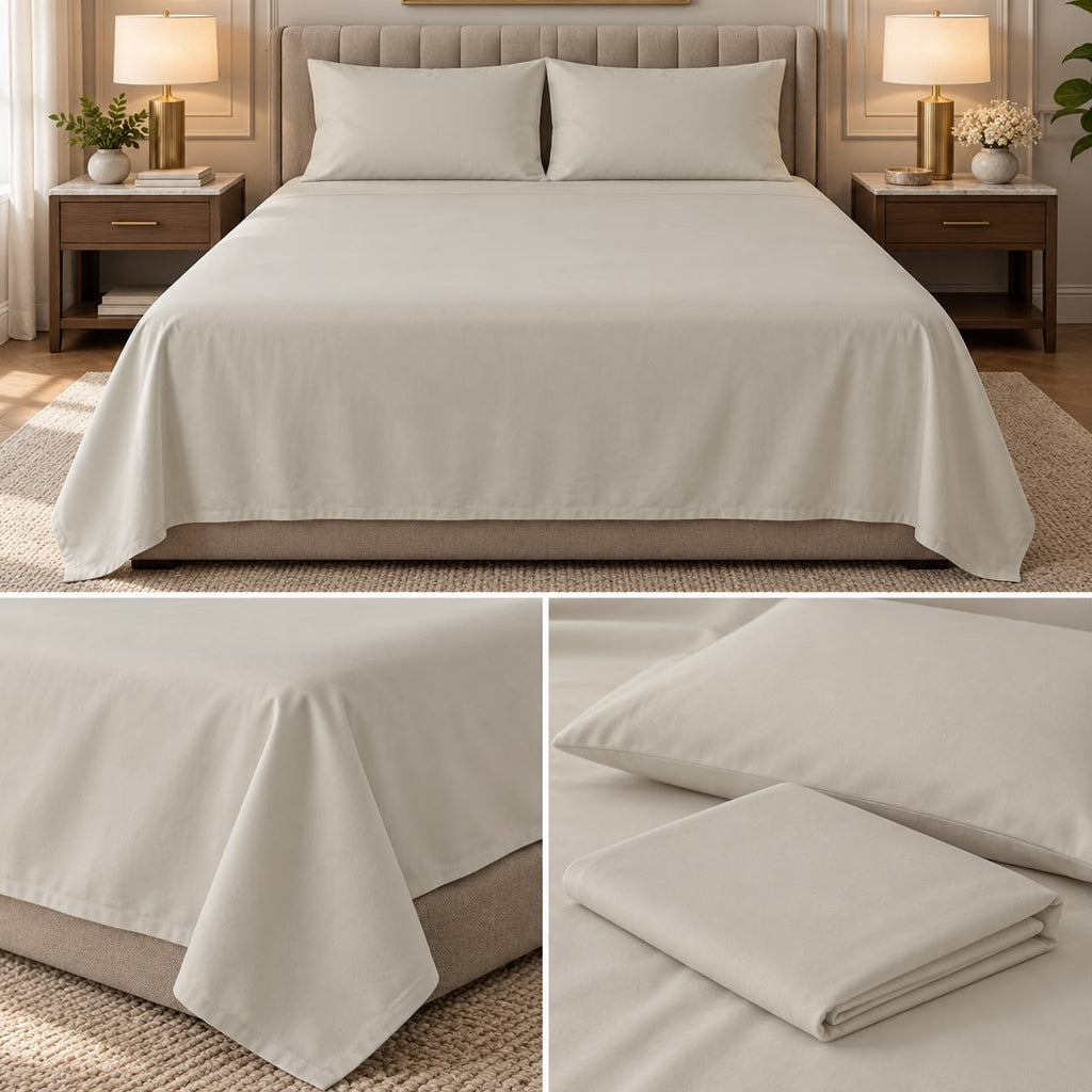 Cloud Pure Luxe 100% Cotton Super King Bedsheet Set – 108 × 108 Inches