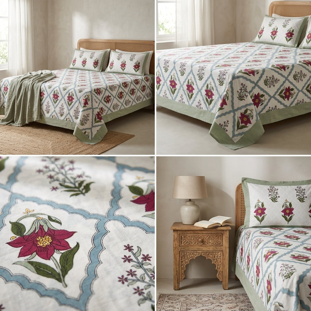 Cotton Double Bedsheet Set – 108 x 108 Inches