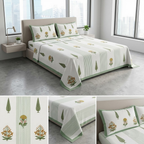 Sukoon Block Print King Size Bedsheet – 8 × 9 Feet | Product Code :- 55B68RKEH
