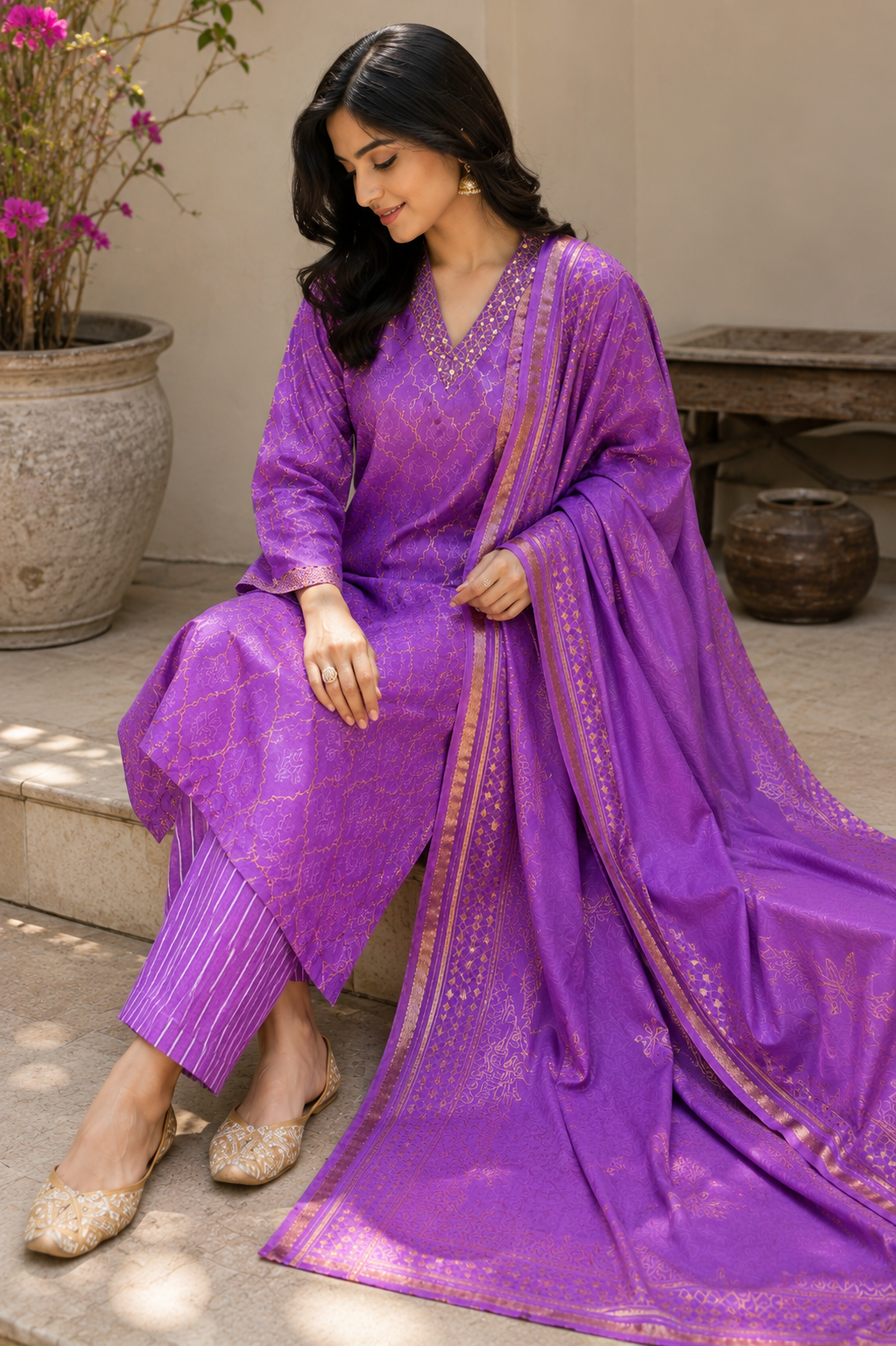 Lavanya 3-Piece Stitched Suit 💜