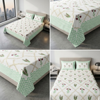 Sukoon Block Print King Size Bedsheet – 8 × 9 Feet | Product Code :- 55B68RKEH