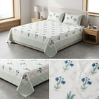 Sukoon Block Print King Size Bedsheet – 8 × 9 Feet | Product Code :- 55B68RKEH