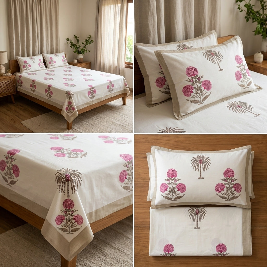 Cotton Double Bedsheet Set – 108 x 108 Inches