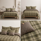 Gingham 6 PCS Luxury King Size Bedding Set |Product Code :- 55B325RKEH