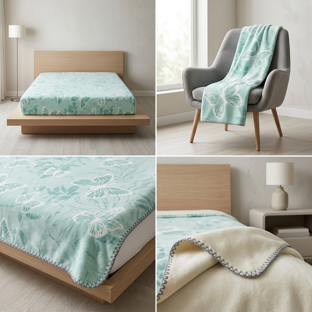 🦋 Japanese Blanket | King Size | Ultra Soft & Cozy Product Code :- 55B199RKEH