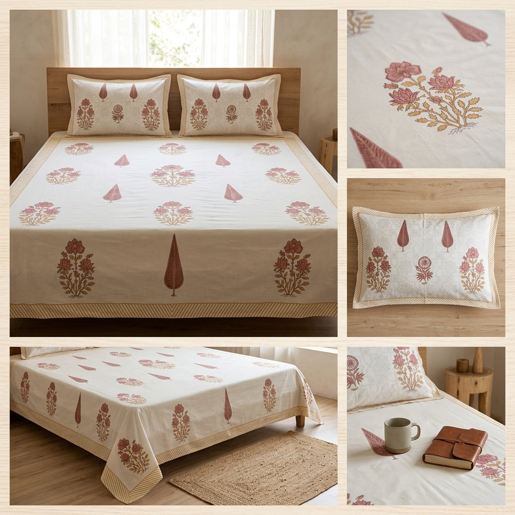 Cotton Double Bedsheet Set – 108 x 108 Inches