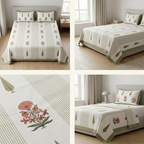 Sukoon Block Print King Size Bedsheet – 8 × 9 Feet | Product Code :- 55B68RKEH