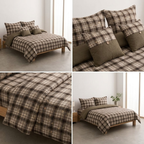 Gingham 6 PCS Luxury King Size Bedding Set |Product Code :- 55B325RKEH