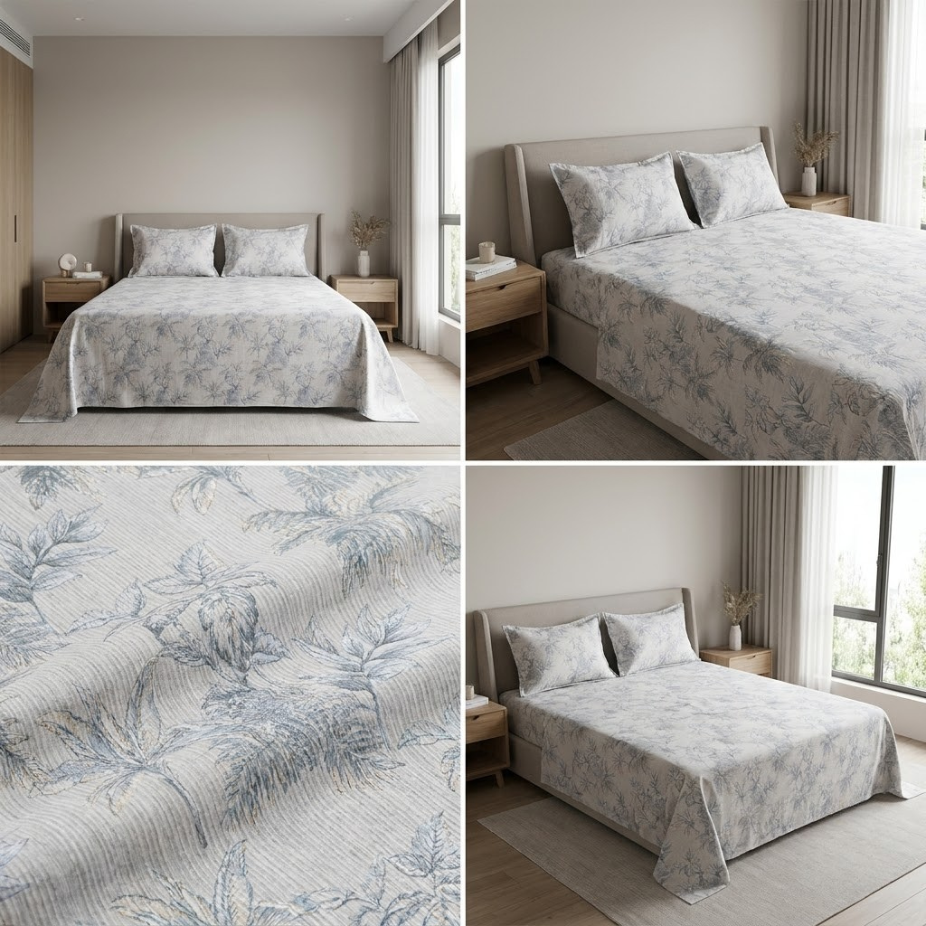 🌿 Soft Rib Cotton Bedsheet | King Size 108 x 108 | Product Code :- 55B99RKEH