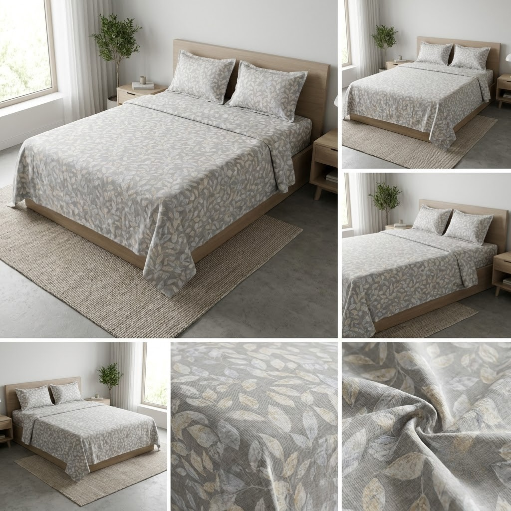 🌿 Soft Rib Cotton Bedsheet | King Size 108 x 108 | Product Code :- 55B99RKEH