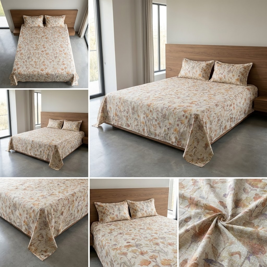 🌿 Soft Rib Cotton Bedsheet | King Size 108 x 108 | Product Code :- 55B99RKEH