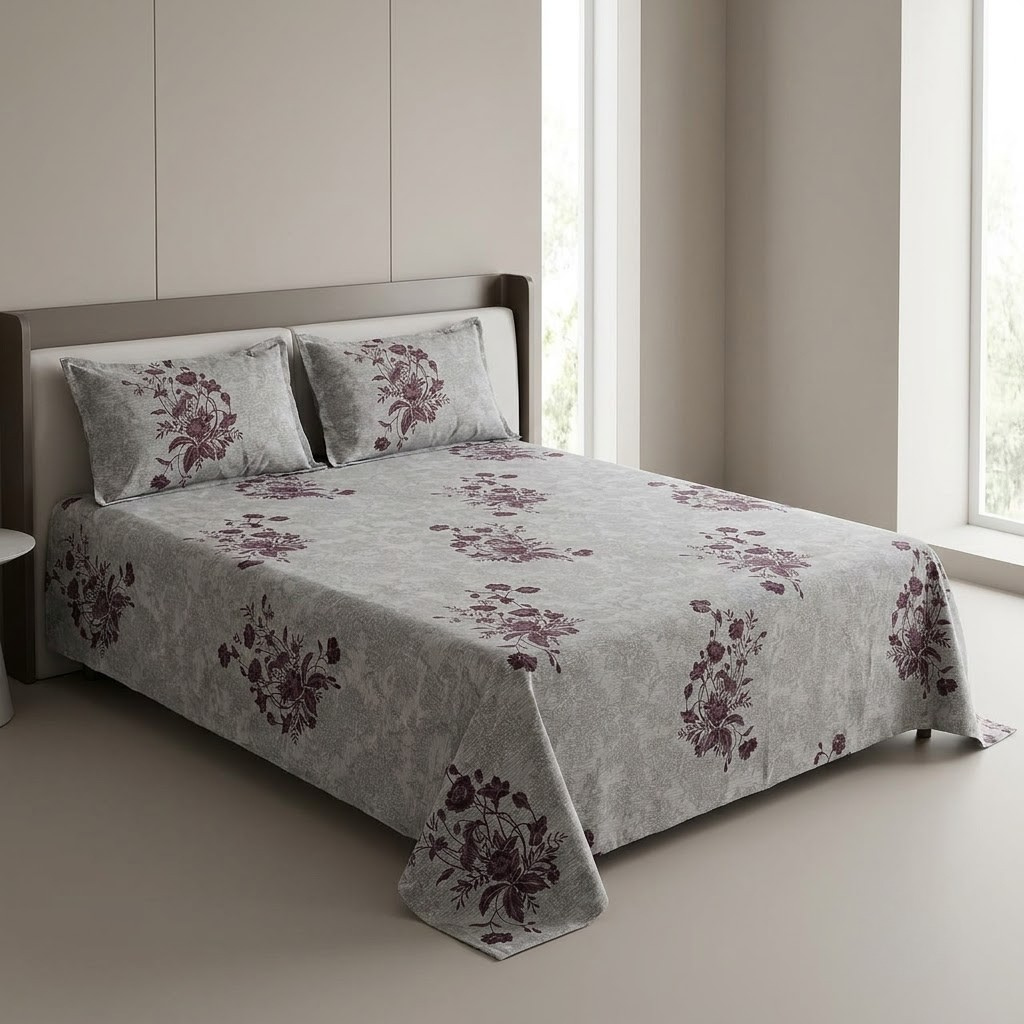 🌿 Soft Rib Cotton Bedsheet | King Size 108 x 108 | Product Code :- 55B99RKEH