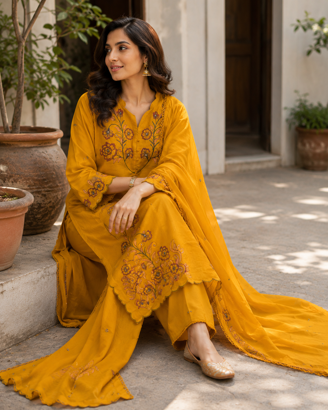 🌹 Kesar 3-Piece Stitched Suit 🌻