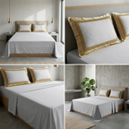 Bamboo Fabric 450 TC King Size Bedsheet with 2 Designer Border Pillow Covers Pure Cotton | Product Code :- 55B135RKEH