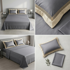 Bamboo Fabric 450 TC King Size Bedsheet with 2 Designer Border Pillow Covers Pure Cotton | Product Code :- 55B135RKEH