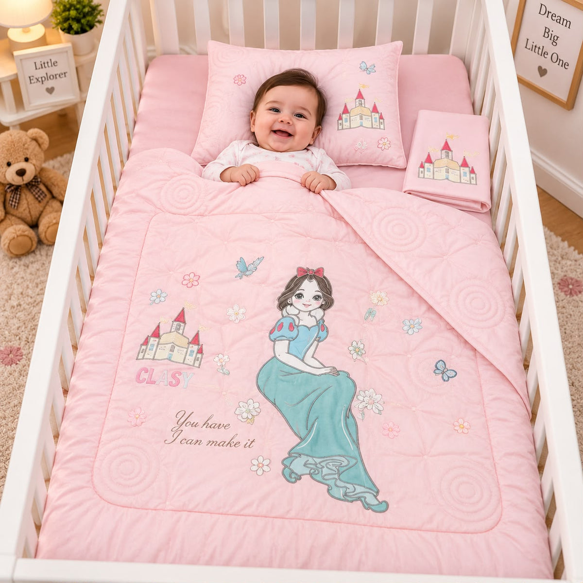 Sweet Dreams 4-Piece Baby Cot Bedding Set Pure Cotton