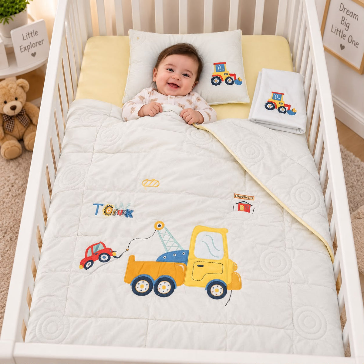 Sweet Dreams 4-Piece Baby Cot Bedding Set Pure Cotton