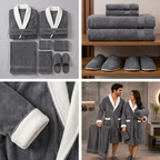 Luxury 8 PCS Couple Bathrobe Set – His & Hers