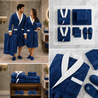 Luxury 8 PCS Couple Bathrobe Set – His & Hers