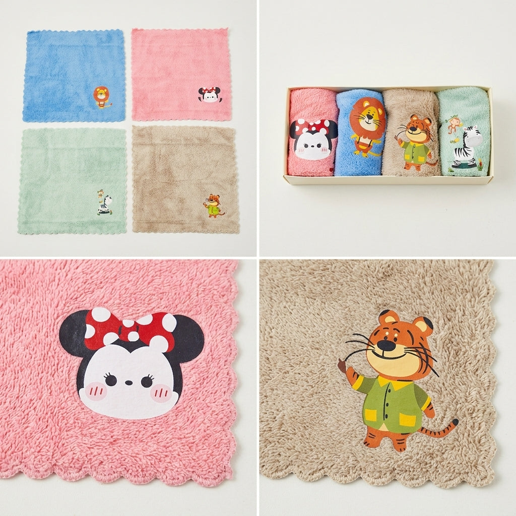 Baby Face Towel Set – 4 Pieces (25 × 25 cm)