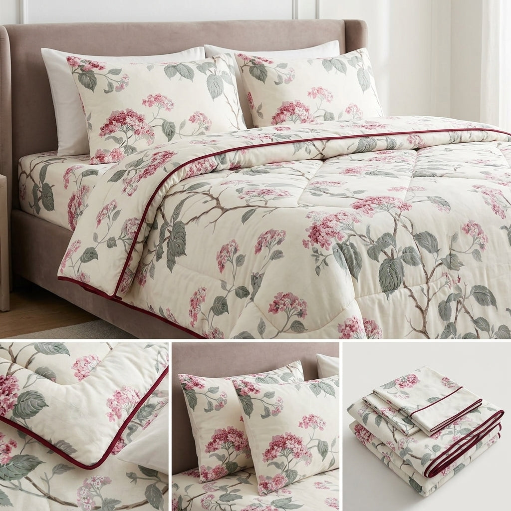 Vintage Floral dohar  Set with Bedsheet & Pillow Covers