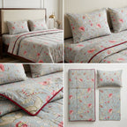 Vintage Floral dohar  Set with Bedsheet & Pillow Covers