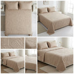 Embossed Quilted Bedcover Set – 3 Piece (King Size 100 × 108 Inches)