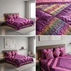 🛏️ 6-Piece Satin Cotton King Size Bedcover Set