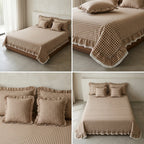 European Checkmate 5Pcs Quilted Bedcover 100% Pure Cotton