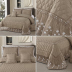 Premium Turkish Luxury 5-Piece Bedcover Set with Transparent Frill