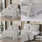 Premium Turkish Luxury 5-Piece Bedcover Set with Transparent Frill