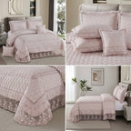 Premium Turkish Luxury 5-Piece Bedcover Set with Transparent Frill
