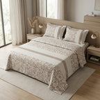 English Floral King Size Non - Quilted Bedcover– 108 × 108 Inches