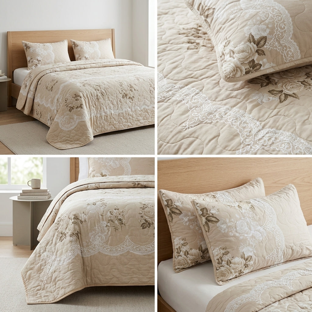 Quilted Bedcover 3 Piece Set