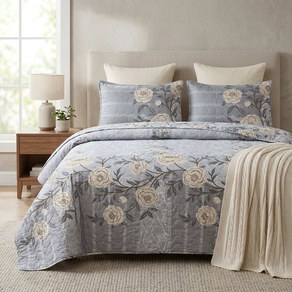 Quilted Bedcover 3 Piece Set