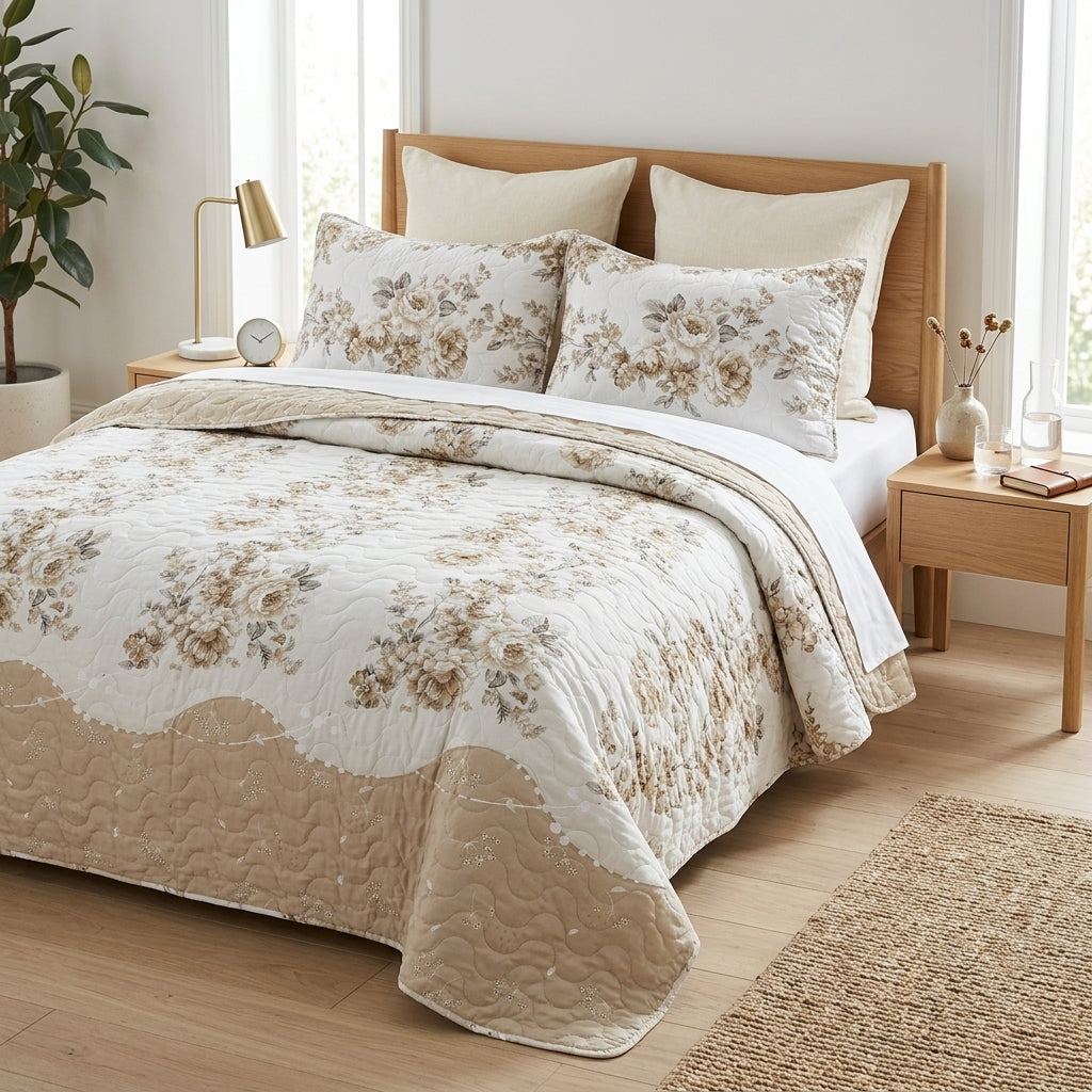 Quilted Bedcover 3 Piece Set