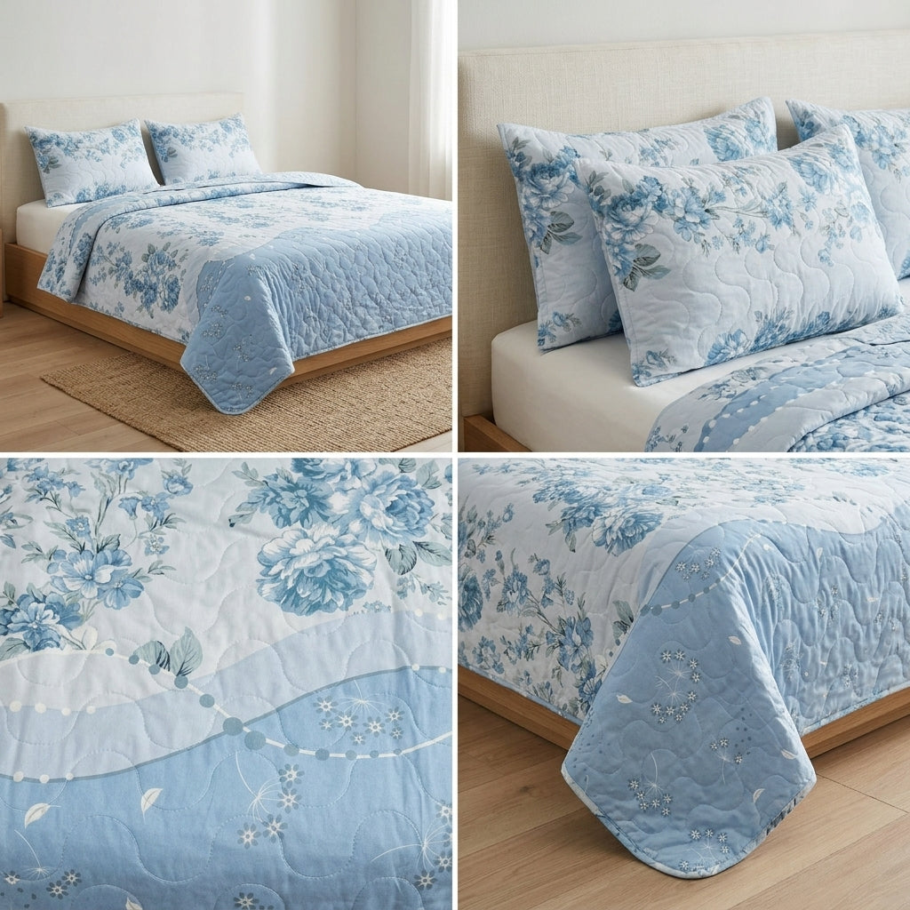 Quilted Bedcover 3 Piece Set Product Code :- 55B158RKEH