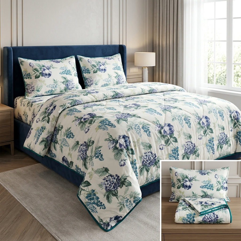 Vintage Floral dohar  Set with Bedsheet & Pillow Covers