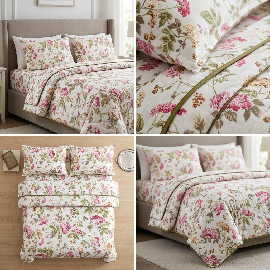 Vintage Floral dohar  Set with Bedsheet & Pillow Covers