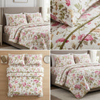 Vintage Floral dohar  Set with Bedsheet & Pillow Covers