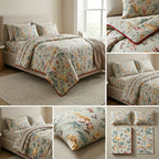 Vintage Floral dohar  Set with Bedsheet & Pillow Covers