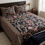 Ajrakh Pure Cotton King Size Bedsheet Set (108 x 108 Inches)