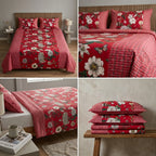 Ajrakh Pure Cotton King Size Bedsheet Set (108 x 108 Inches)