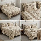 Ajrakh Pure Cotton King Size Bedsheet Set (108 x 108 Inches)
